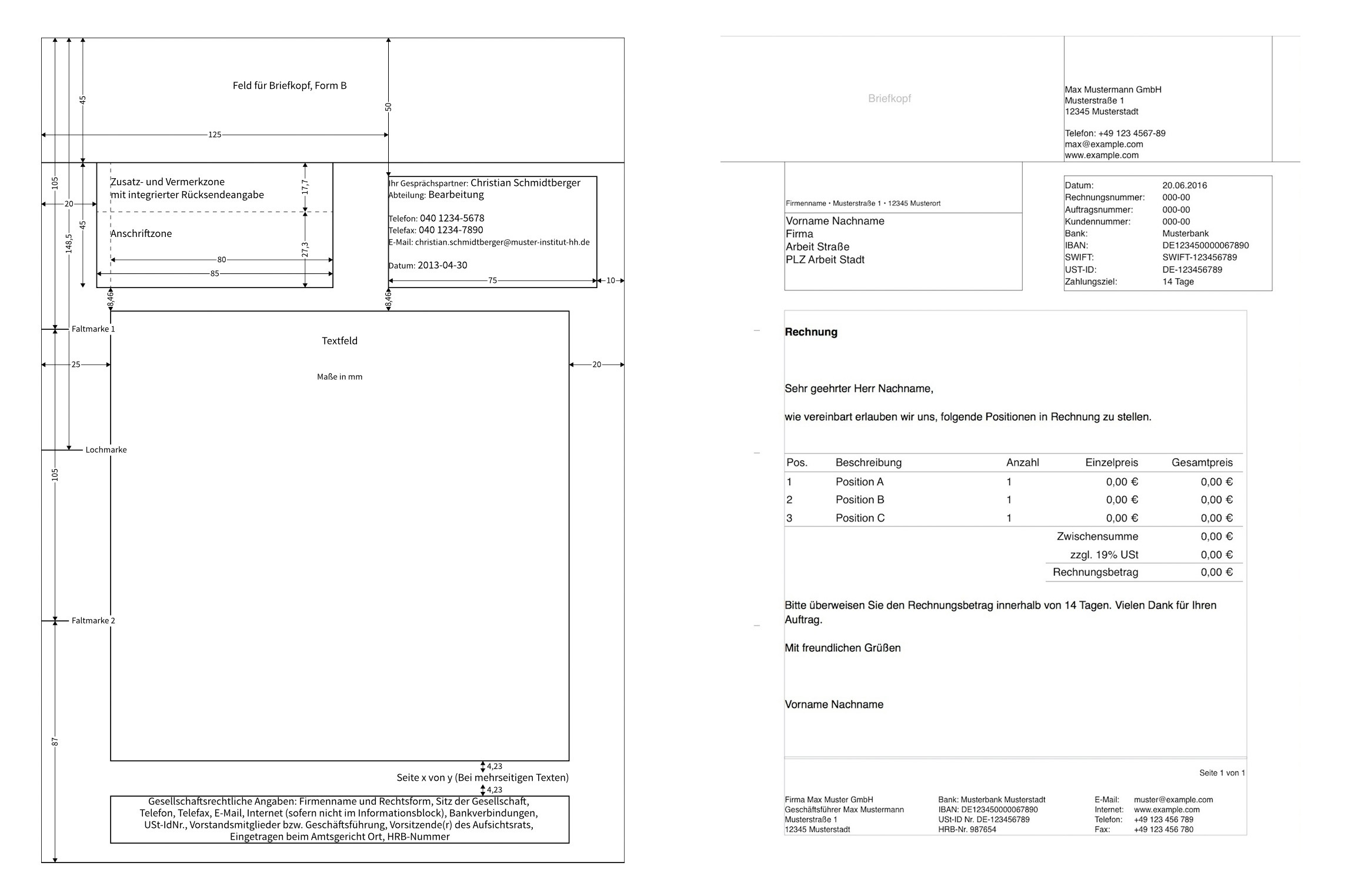 Pages Vorlage Rechnung Numbersvorlagen De