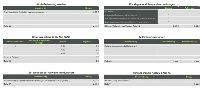 Numbers Vorlage Einnahmen-Überschuss-Rechnung 2012 mit USt sonstiges