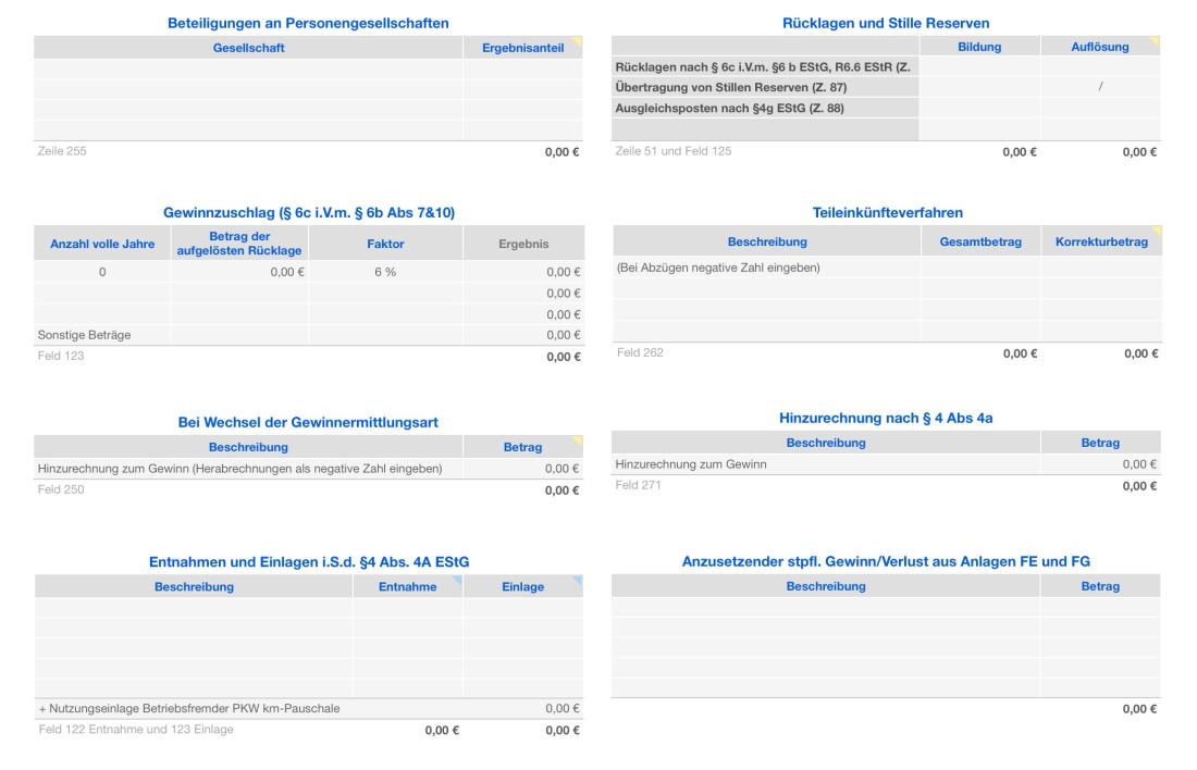 Numbers Vorlage Einnahmen-Überschuss-Rechnung 2019 ohne USt Sonstiges