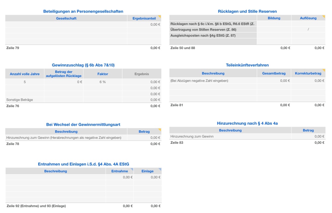 Vorlage Einnahmen-Überschuss-Rechnung 2015 ohne USt für Mac und iPad Sonstiges