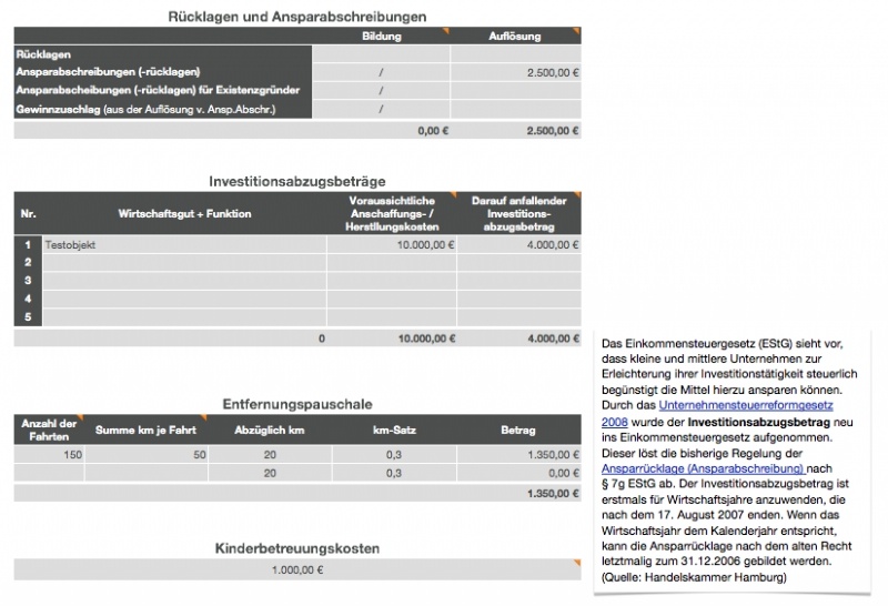 Numbers Vorlage Einnahmen-Überschuss-Rechnung 2009 ohne USt Gewinnermittlung