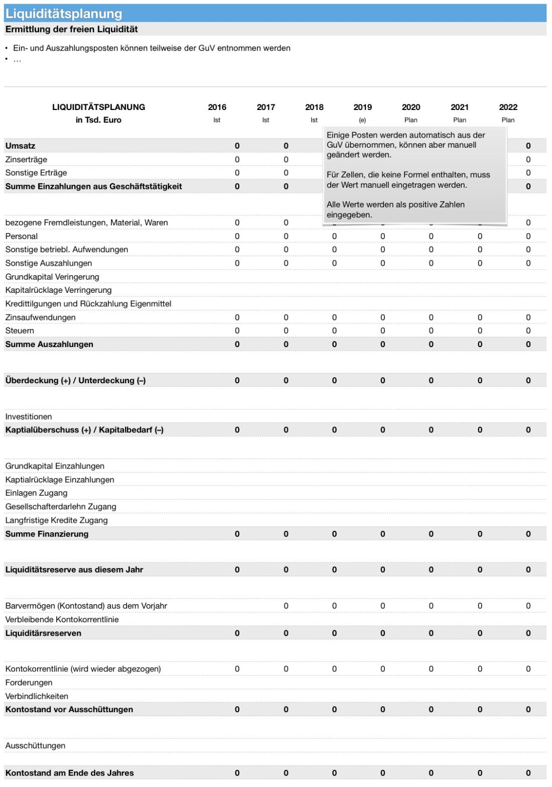 Numbers Vorlage Liqui 2