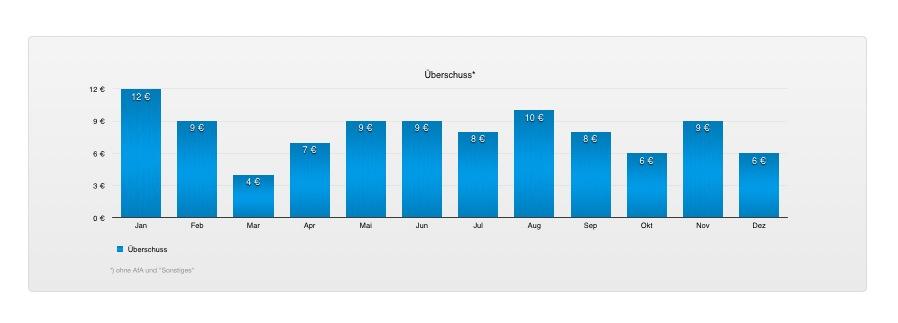 Vorlage Einnahmen-Überschuss-Rechnung 2013 für Mac und iPad Auswertung Grafik