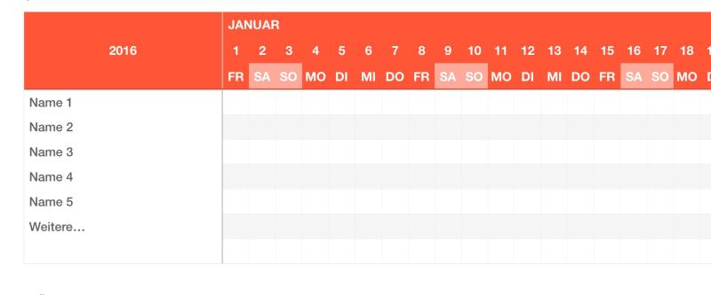 Urlaubsplaner 2016