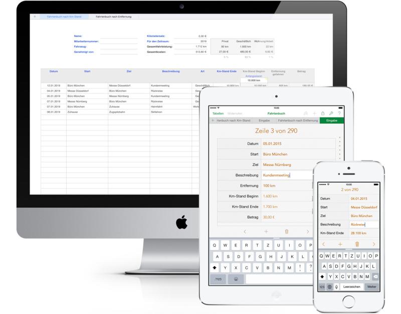 Numbers Vorlage Fahrtenbuch