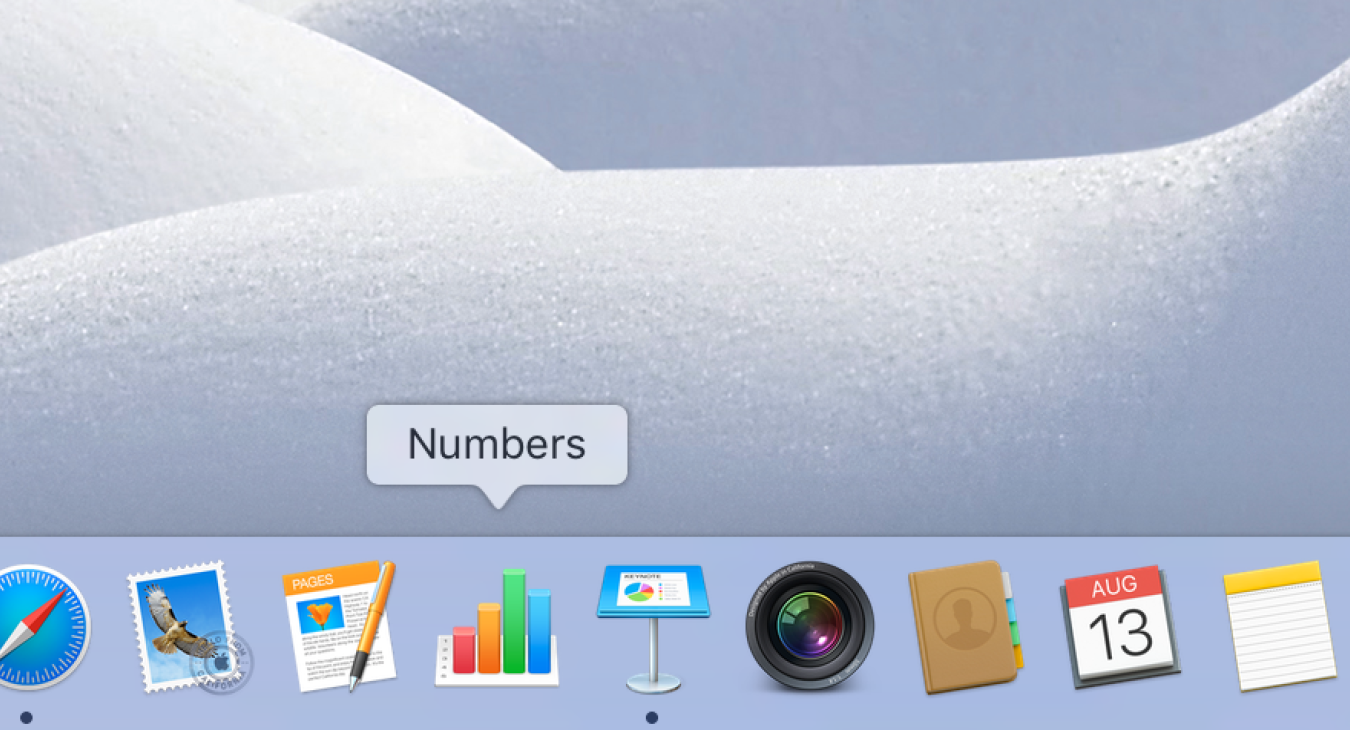 Numbers-Icon im Dock